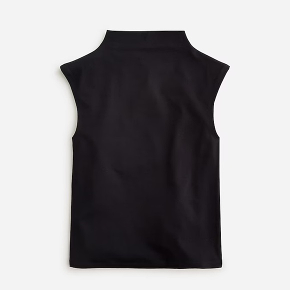 J. Crew Fitted mockneck tank top in stretch cotton blend BY373 M bla… - Picture 3 of 5